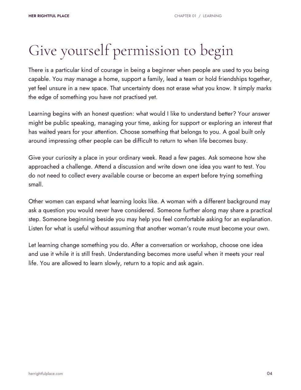 A chapter page